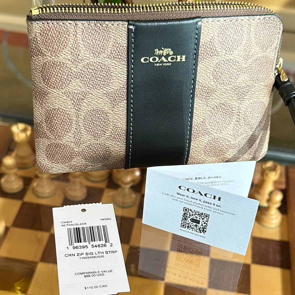 Coach Brown and Black Wristlet